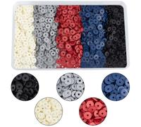 SUNNYCLUE 1 Box About 1900pcs 8mm Black Clay Beads Heishi Spacer Beads Bracelet Red White Polymer Clay Flat Round Disc Heishi Loose Spacers for Jewellery Making Supplies Halloween Party Bracelets DIY