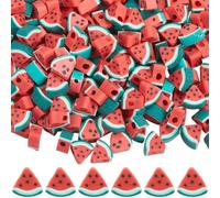 SUNNYCLUE 1 Box About 300Pcs Watermelon Clay Beads Fruit Themed Beads Polymer Sweet Red Green Flat Summer Melon Loose Spacers for Jewellery Making Supplies Crafting DIY Necklace Earring Women