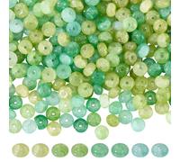 SUNNYCLUE 1 Box About 310Pcs Glass Abacus Beads Heishi Glass Beads Green Flat Rondelle Imitation Jade Gemstones Loose Spacers Strands for Jewellery Making DIY Bracelets Necklace Keychain Crafts, 5x8mm