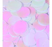 SUNNYCLUE 1 Box about 320Pcs 30MM Flat Sequins Large Paillettes 80G White Colorful Plastic Art Glitters Iridescent Applique Round Ornament Sequin for Crafts Sewing Clothes Party Wedding Decor Supplies