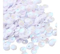 SUNNYCLUE 1 Box About 3600Pcs Small Sequins Clear Flat Sequin Bulk Plastic PVC Crystal Iridescent Paillettes Art Glitters Round Loose Hole Spangles for Sewing Craft DIY Embroidery Ornament Accessories