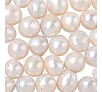 SUNNYCLUE 1 Box About 44Pcs+ Freshwater Cultured Pearl Beads Natural Pearl Beads 8mm White Rice Irregular Nuggets Teardrop Oval Keshi Spacers for DIY Crafts Necklace Earring Jewelry Making Supplies