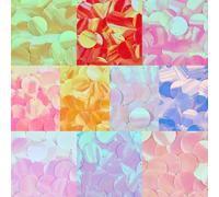 SUNNYCLUE 1 Box about 480Pcs 25mm Flat Sequins Large Paillettes Bulk Plastic Art Glitters Iridescent Embroidery Applique Ornament Sequins for Crafts Sewing Skirt Cloth Party Wedding Decor Supplies