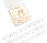 SUNNYCLUE 1 Box About 60Pcs 12mm Heart Shaped Shell Beads Flat Mother of Pearl Beads Bulk Hawaii Love Small Summer Ocean Beach Natural Seashell Loose Spacers for Jewellery Making Supplies DIY Crafts