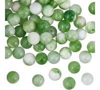 SUNNYCLUE 1 Box About 66Pcs Green Jade Beads 6mm Persian Jade Beads Natural Dyed Round Stone Smooth Loose Spacers Strands for Jewellery Making Supplies DIY Bracelets Necklace Earrings Crafts Women