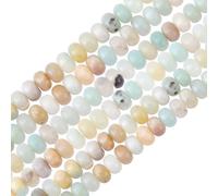 SUNNYCLUE 1 Box About 96pcs 6mm Heishi Gemstone Beads Flat Round Natural Stone Beads Bulk Abacus Amazonite Rondelle Stone Disc Colorful Loose Spacers for Jewellery Making DIY Craft Bracelets Necklaces