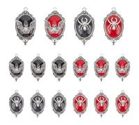 SUNNYCLUE 1 Box Bats Charms Large Gothic Charms Bulk Antique Alloy Silver Red Black Bat Spiders Animal Vampire Holiday Halloween Charm for jewellery Making Charm Diy Bracelet Earrings Beginners