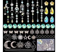 SUNNYCLUE 1 Box DIY 8 Sets Suncatcher Crafts Kit Sun Rainbow Catcher Electroplated Faceted Octagon Ab Color Crystal Beaded Sun Catcher Making Supplies Kits for Indoor Outdoor Window Home Decorations
