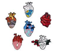 SUNNYCLUE 1 Box Gothic Lapel Pins Anatomical Heart Brooches Enamel Lapel Pin Badge Anatomy Pin Badges Zinc Alloy with Iron Butterfly Clutches for Bag Clothes Decoration Metal Halloween Brooches