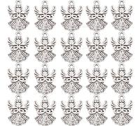 SUNNYCLUE 1 Box,Guardian Angel Pendants,20~100pcs,More Choice of 18K Gold Plated Metal Angel Charms Stainless Steel or Angel Alloy,Cupid Love Charms Bulk, Metal