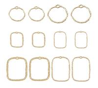 SUNNYCLUE 1 Box Open Back Bezel Charms Round Linking Circle Charm Blanks Pressed Flower Frame Hollow Blank for Jewellery Making Epoxy UV Resin Art Earrings DIY Craft, Light Gold