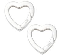 SUNNYCLUE 1 Box S925 Sterling Silver Spring Gate Rings Heart Shaped Spring Clip 15mm Small White Hooks Snap Trigger Connect Link Carabiner for Jewellery Making Diy Bracelet Supplies Findings Women