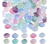 SUNNYCLUE 1 Box Shell Beads Bulk Seashell Beads Colorful Glass Sea Shell Beads Small Green Blue Pink Purple Shells Double Sided Summer Ocean Animal Loose Spacer Beads for jewellery Making Kits