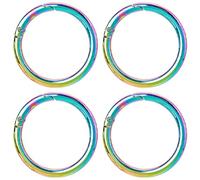 SUNNYCLUE 1 Box Spring O Rings Round Carabiner Clip Large 48mm Alloy Metal Rainbow Snap Trigger Hooks Buckles Clasps for Jewellery Making Craft Keychain Bag Purse Supplies Handbag Accessories Women