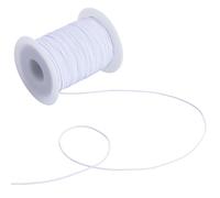 SUNNYCLUE 1 Roll 109 Yards/100M Elastic String White Polyester Cord Bulk 0.8mm Wax Braided Beading Sewing Thread Strings Cords with Spool for Jewellery Making Bracelets Necklaces DIY Crafts Supplies