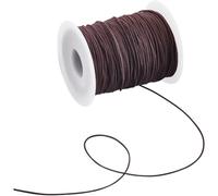 SUNNYCLUE 1 Roll 109 Yards/100M Polyester Elastic Cord 0.8mm Stretchy String Bulk Coconut Brown Bracelets Beading Sewing Cords with Spool Jewellery Thread for Bracelet Necklaces Jewellery Making Craft