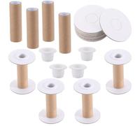 SUNNYCLUE 10 Sets Paper Bobbins Empty Thread Spools Unfinished White Empty Wire Weaving Textile Rope Roll Crochet Cords Lace Line Strings Organizer Thread Bobbin for Embroidery Art Diy Craft