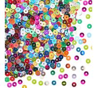 SUNNYCLUE 100 G 8 Bags Craft Sequins Assorted Flat Sequin Paillettes PVC Plastic Small Colorful Paillette with Hole Round Circle Loose Sequin Sewing Ornament for DIY Crafts Dress Sewing Accessories