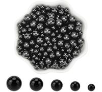 SUNNYCLUE 1000Pcs 5 Sizes No Hole Pearl Bead Vase Filler Beads Bulk Black Acrylic Highlight Round Art Faux Imitation Makeup Pearl Loose Mini Bead for Fillers Decoration jewellery Making Nail DIY Craft
