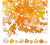 SUNNYCLUE 1000Pcs 9 Colors Orange Rondelle Glass Beads Round Faceted Crystal Bead Bulk Assorted Gemstone Mini Flat Loose Spacer Bead for jewellery Making Beading Supplies DIY Necklace Bracelets Earrin