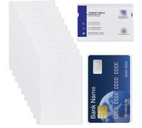 SUNNYCLUE 100Pcs Card Holder Protector PVC Card Sleeves White Plastic Waterproof Soft Social Security Medicare Cards Cover Case Pockets Protector for Credit Business SSN Insurance ID Card Holders
