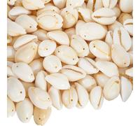 SUNNYCLUE 100Pcs Cowrie Shell Beads Bulk Natural Shell Beads with Double Holes Small Summer Seashell Ocean Animal Old Lace Spacer Charm Links Connectors for Jewellery Making Charms Bracelets DIY
