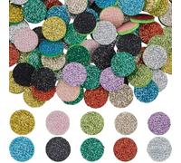 SUNNYCLUE 100Pcs Essential Oil Refill Pad Perfume Pads 15 x 3mm Random Colorful Cotton Flat Round Aromatherapy Microfibre Locket Necklace Replacement Refills Diffusers for Bracelet Car Home Supplies