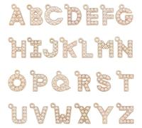 SUNNYCLUE 104Pcs 26 Styles Pearl Letter Charms Gold Initial Charms with Imitation Pearls Capital Beads A-Z Alphabet Pendants for Jewellery Making Bracelet Necklace Choker Earrings DIY Crafts Birthday