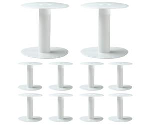 SUNNYCLUE 10Pcs White Plastic Spool Large Empty Bobbins 8.1 x 8.3cm Jewellery Beading Chain Lace String Cords Wire Thread Organizer Bobbin Spools for Sewing Embroidery Weaving DIY Crafts Accessories