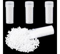 SUNNYCLUE 12/0 20G 2mm Cylinder Seed Beads Cylinder Glass Beads White Uniform Size Opaque Painted Luster with Refillable Bottles Pony Loose Spacers for Jewellery Making Weaving Embroidery Project