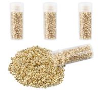 SUNNYCLUE 12/0 20G Gold Cylinder Beads 2mm Uniform Seed Beads Golden Metallic Colours Cylinder Glass with Refillable Bottles Seeds Loose Spacers for DIY Embroidery Crafts Weaving Project Home Decor