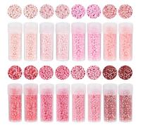 SUNNYCLUE 12/0 80G 8 Colors Cylinder Seed Beads Embroidery Beads Bottle Bulk 2mm Cute Pink Uniform Crystal Round Loose Spacer for Jewellery Making Weaving Embroidery Project Bracelet Crafts Supplies