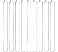 SUNNYCLUE 12 PACK 18 Inch/ 0.45m 1mm Stainless Steel Box Chain Bulk Silver Rolo Chain Necklace Making Metal Lobster Claw Clasps Cable Square Link Chains for jewellery Making Supply Women Adult Diy Cra