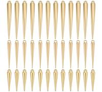 SUNNYCLUE 120Pcs 3 Sizes Gold Cone Charms Spike Pendant Charms Long Gothic Punk Cones Spikes Vintage Retro Tibetan Halloween Plastic Hanging Pendants for Jewellery Necklaces Earrings Bracelets DIY