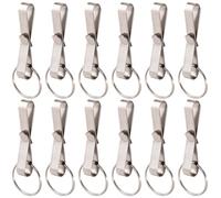 SUNNYCLUE 12Pcs Fish Hook Keychain Clip Keychain Belt Clip Stainless Steel Rectangle Silver U Shaped Security Key Chain Loop Key Ring Pocket Belt Clips Holder for Keychains Wallet DIY Making Accessory