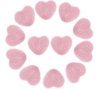 SUNNYCLUE 12Pcs Wool Felt Balls Pink Felted Hearts Bulk Valentines Mothers Fathers Love Heart Shape Needle Felting Pom Pom Bead Decorations for DIY Art Handcraft Home Party Garland Decor Supplies