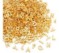 SUNNYCLUE 130G Resin Letter Beads Large Alphabet Bead Gold 3D A-Z Initial Charms Loose Spacers for Jewellery Making Beading Findings Necklace Earrings Friendship Bracelets Keychain Graduation DIY