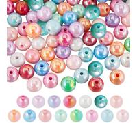 SUNNYCLUE 150Pcs 15 Colors Chunky Bead Acrylic Pen Beads Opaque Colorful AB Color Bubblegum Large Round Ball Bubble Gum Loose Spacer Beads for Beadable Pens Jewellery Making Bracelet Decoration Kits