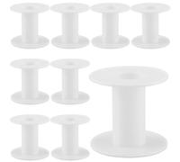 SUNNYCLUE 15Pcs 64 x 58mm Empty Spool Plastic Bobbins Bulk White Ribbon Weave Crochet Sewing Organizer Holder Chain Tape Spool for Thread Crafts Arts Stitch Supplies Embroidery Needle Yarn Women Adult