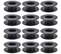 SUNNYCLUE 15Pcs Black Plastic Bobbin Empty Thread Spool 5.5cm Flat Jewellery Beading Chain Lace String Crochet Cord Wire Organizer Bobbins Spools for Sewing Embroidery Weaving DIY Crafts Accessories