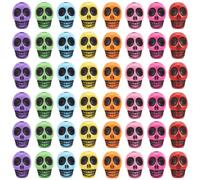 SUNNYCLUE 160Pcs Colorful Skull Beads Bulk Halloween Skeleton Bead 12mm Resin Beaded Skulls Shaped Skeletons Heads Mini Spacer Charm Beads for Bracelet Jewellery Making Necklace DIY Crafts Accessories