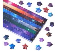 SUNNYCLUE 1620Pcs 8 Styles Star Origami Paper Stars Strips Lucky Blue Luminous Starry Space Sky Gradient Glitter Shimmer Rectangle Decorations Origamis Strip for Arts DIY Hand Crafting Accessories