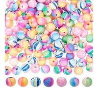 SUNNYCLUE 168Pcs 7 Colors Color Polymer Clay Beads Round Polymer Clay Bead Cute Multicolor Pastel Ball Spacer Polymer Clay Round Bead for jewellery Making Diy Crafting Necklace Bracelet Girls Beginner