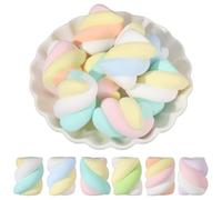 SUNNYCLUE 18Pcs Resin Candy Charms Dessert Figures Artificial Marshmallow Model Mini Sweet Marshmallows Figurines Faux Food for Home Office Desk Holiday Party Favors Photography Props Decoration
