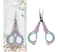 SUNNYCLUE 1Pc Sewing Scissors Small Vintage Embroidery Scissor European Style Rainbow Stainless Steel Orchid Craft Scissors for Fabric Thread Needlework Cutting Crafting Supplies DIY Tools Shears