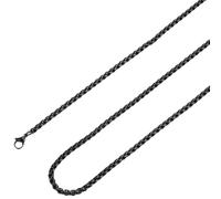 SUNNYCLUE 2 Pack 24Inch/0.6m 4mm Square Rolo Chain Necklace Black Box Chain Long Simple Stainless Steel Cable Cuban Round Lobster Clasps Link Chains for Jewellery Making Crafts Necklace Supplies Women