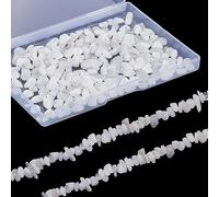 SUNNYCLUE 2 Strands Moonstone Chips Bulk Chips Beads Strand Moonstone Beads Healing Energy Gemstones Chip Stones Irregular Stone Chip Beads for jewellery Making Garden Aquarium Vase Plants Home Decor