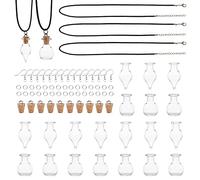 SUNNYCLUE 2 Styles 20 Set Mini Glass Bottle Wish Earrings Making Kit Waxed Cotton Cord & Earring Hooks Teardrop Round Clear Globe Charms Pendants for DIY Earring Necklace Jewellery Making Kits