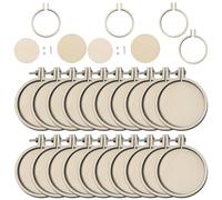 SUNNYCLUE 20 Sets 1.8 Inch Mini Embroidery Hoop Cross Stitch Hoops Adjustable Circle Cross Stitch Hoop Ring Bulk Small Wood Embroidery Rings for Art Crafts Handy Sewing Chritsmas Ornaments Home Decor