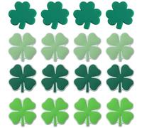 SUNNYCLUE 20Pcs 4 Styles Four Leaf Clover Beads Lucky Clover Beads Large Green Luck 3 4 Leaves Loose Spacer St. Patrick's Day Silicone Beads for Bracelets Beaded Keychains Making Fit Necklaces Women